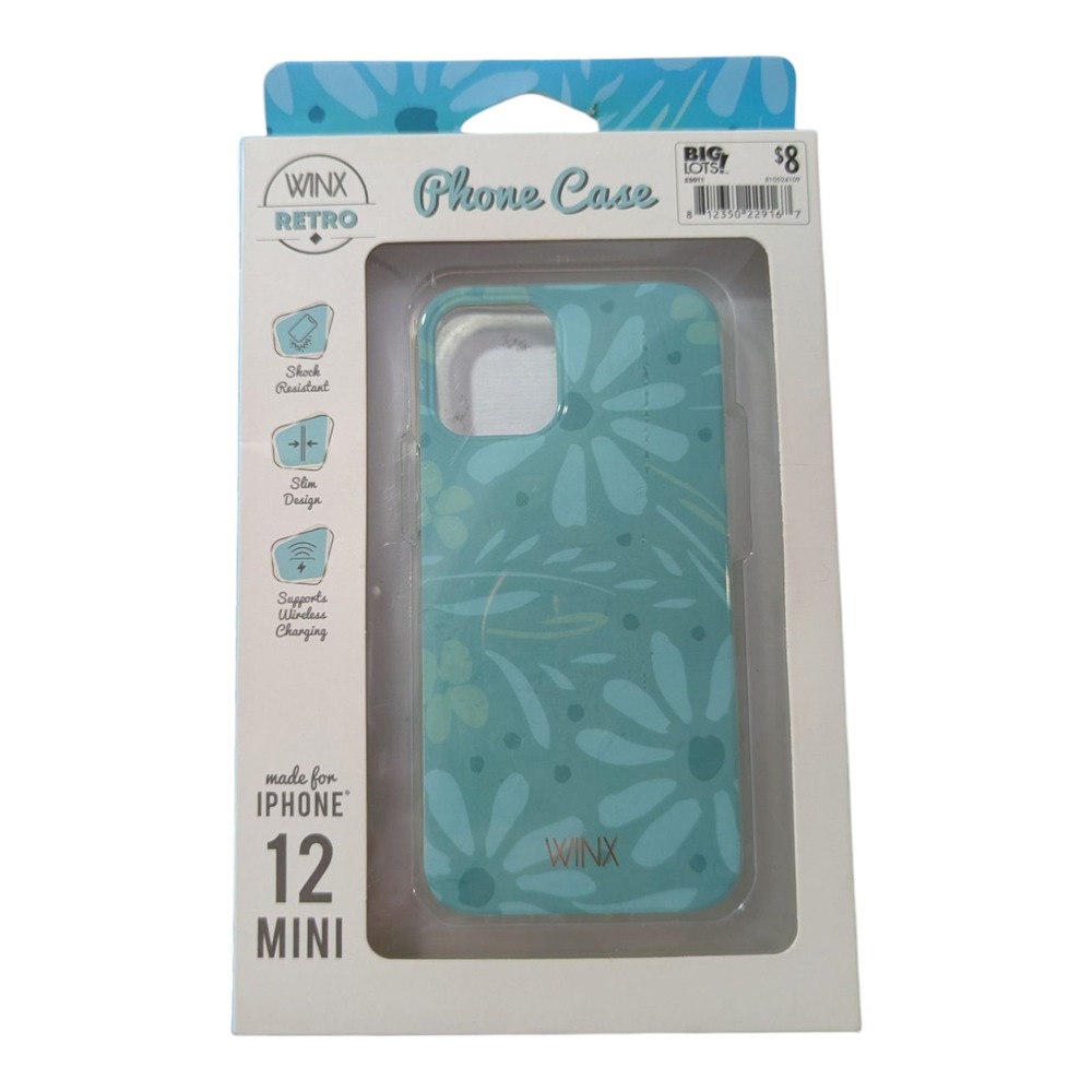 O7. Winx Retro Phone Case For Apple iPhone 12 Mini - Floral Teal